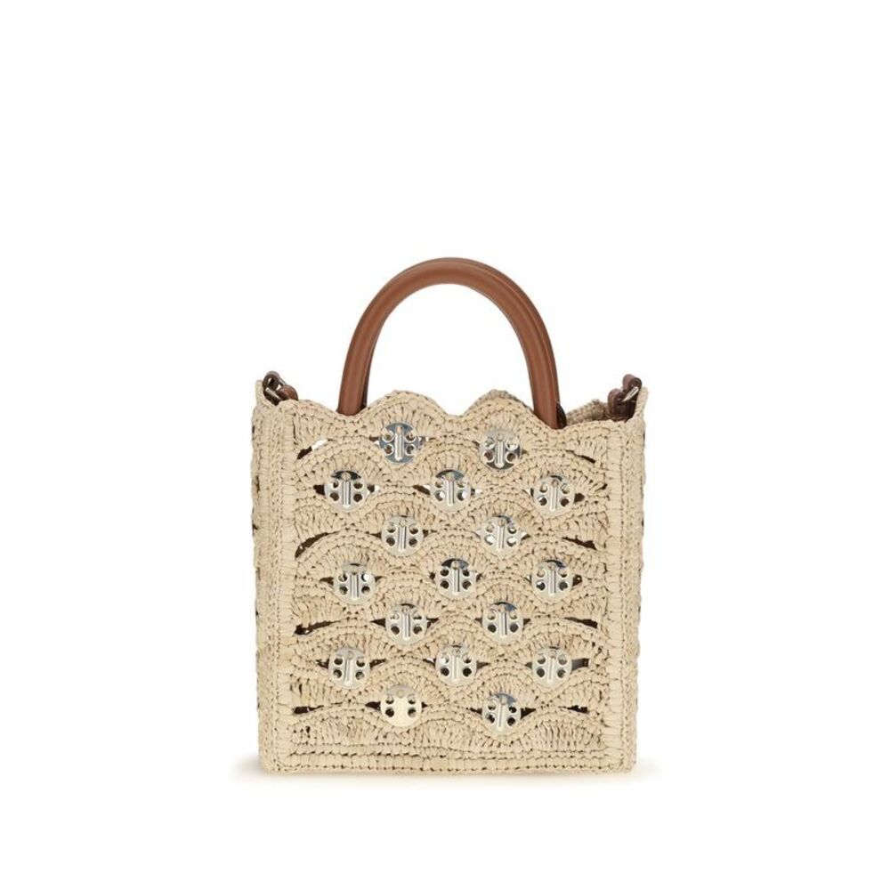 Rabanne Beige Raffia Women's Handbag